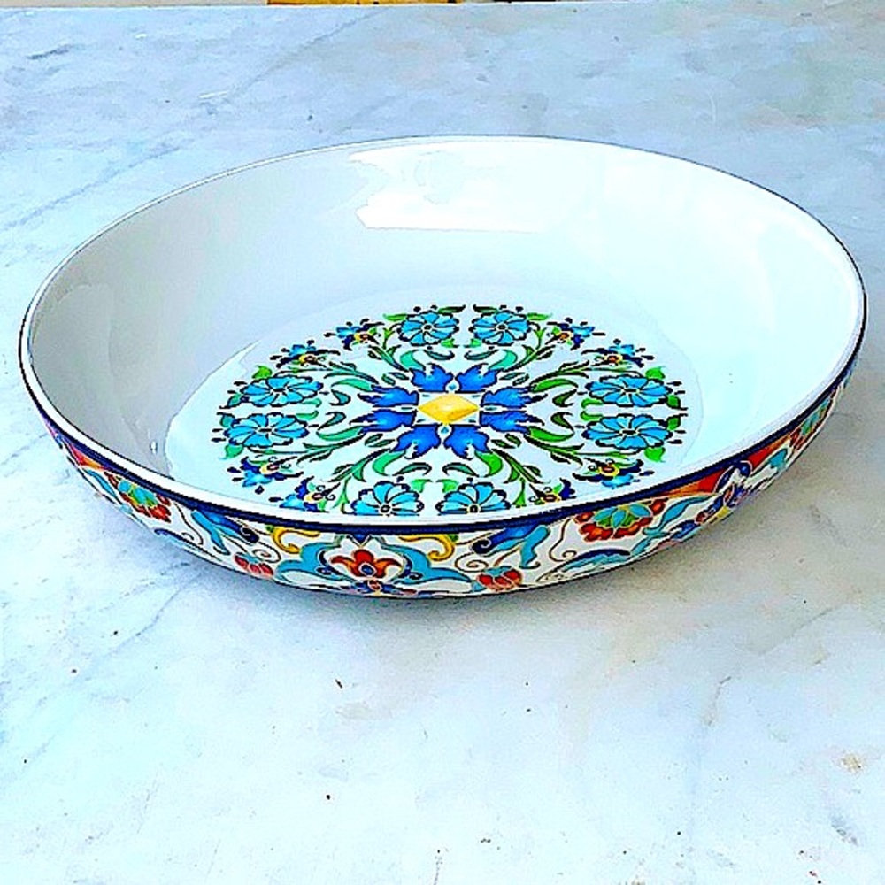 222 FIFTH TUNISIA INDIVIDUAL DINNER BOWL FLORAL 9 1/2 IN NEW PORCELAIN